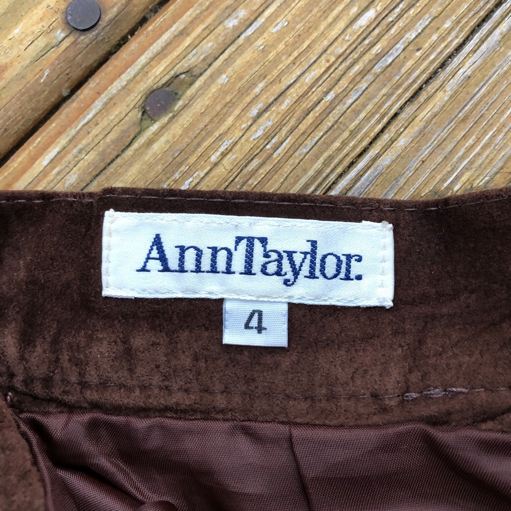 Vintage Ann Taylor brown suede midi pencil skirt 4 - Picture 2 of 7